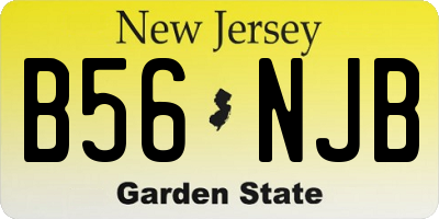NJ license plate B56NJB