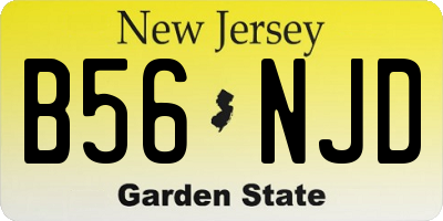 NJ license plate B56NJD
