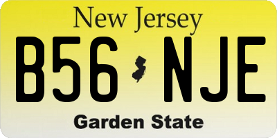NJ license plate B56NJE
