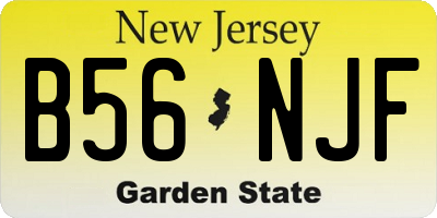 NJ license plate B56NJF