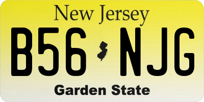 NJ license plate B56NJG