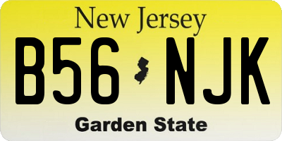 NJ license plate B56NJK
