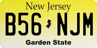 NJ license plate B56NJM