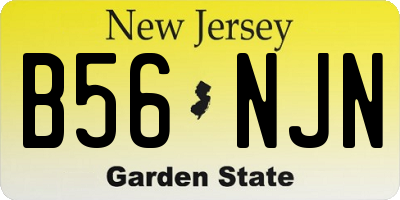 NJ license plate B56NJN