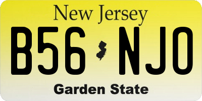 NJ license plate B56NJO