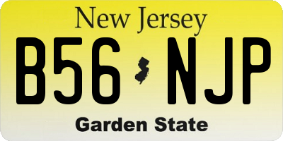 NJ license plate B56NJP