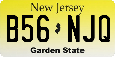 NJ license plate B56NJQ