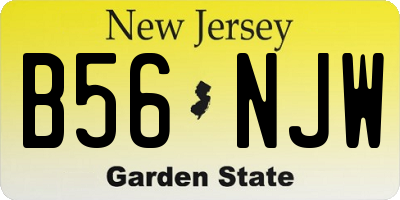 NJ license plate B56NJW