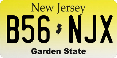NJ license plate B56NJX