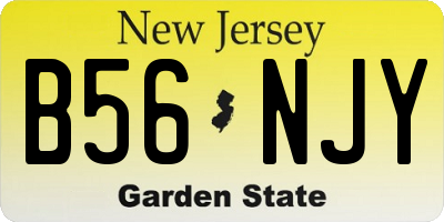 NJ license plate B56NJY