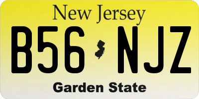 NJ license plate B56NJZ