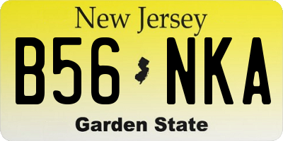 NJ license plate B56NKA