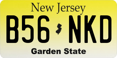 NJ license plate B56NKD