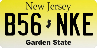 NJ license plate B56NKE