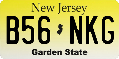NJ license plate B56NKG