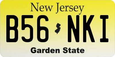 NJ license plate B56NKI