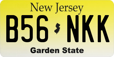 NJ license plate B56NKK