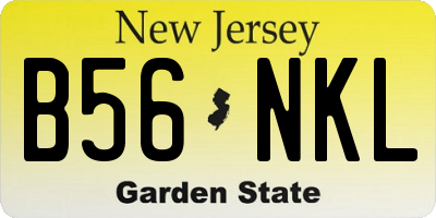 NJ license plate B56NKL