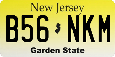 NJ license plate B56NKM
