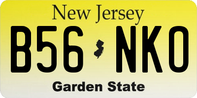 NJ license plate B56NKO
