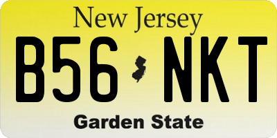 NJ license plate B56NKT