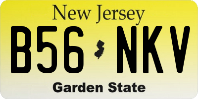 NJ license plate B56NKV