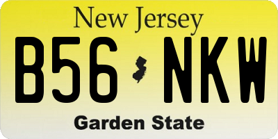 NJ license plate B56NKW