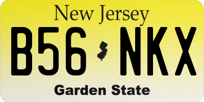 NJ license plate B56NKX