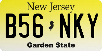 NJ license plate B56NKY