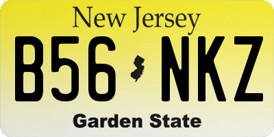 NJ license plate B56NKZ