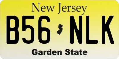 NJ license plate B56NLK