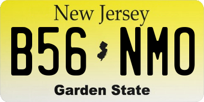 NJ license plate B56NMO
