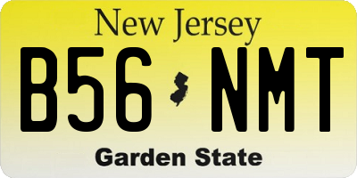 NJ license plate B56NMT