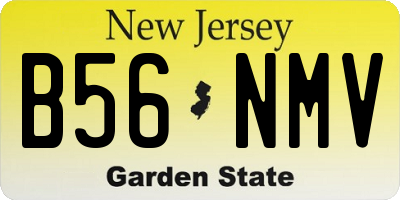 NJ license plate B56NMV