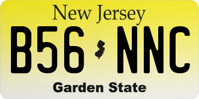 NJ license plate B56NNC
