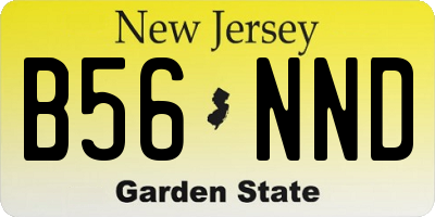 NJ license plate B56NND