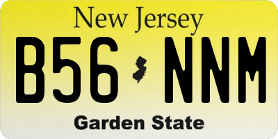 NJ license plate B56NNM
