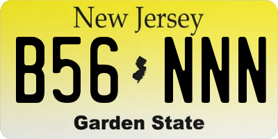 NJ license plate B56NNN