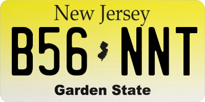 NJ license plate B56NNT