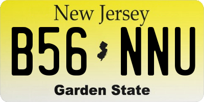 NJ license plate B56NNU