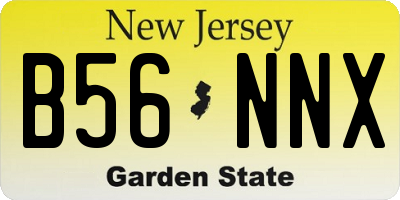 NJ license plate B56NNX