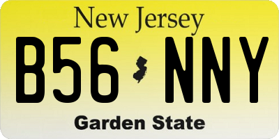 NJ license plate B56NNY