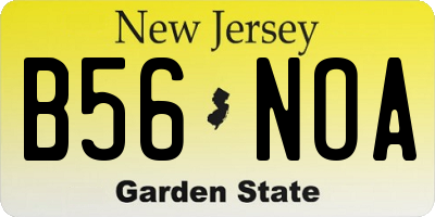 NJ license plate B56NOA