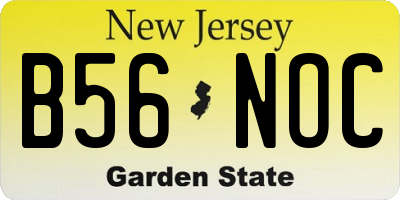 NJ license plate B56NOC