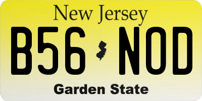 NJ license plate B56NOD