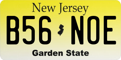 NJ license plate B56NOE