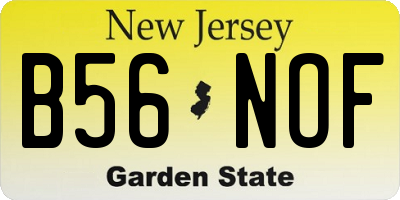 NJ license plate B56NOF