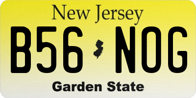 NJ license plate B56NOG