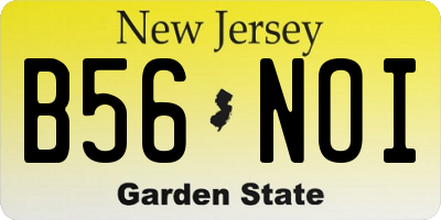 NJ license plate B56NOI