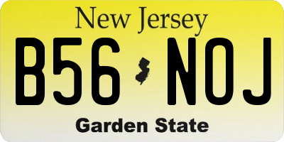 NJ license plate B56NOJ